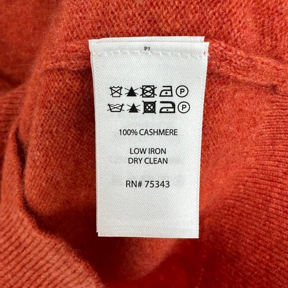 Tahari Cashmere Sweater S Crew Neck Pullover Burnt Orange - Picture 7 of 7